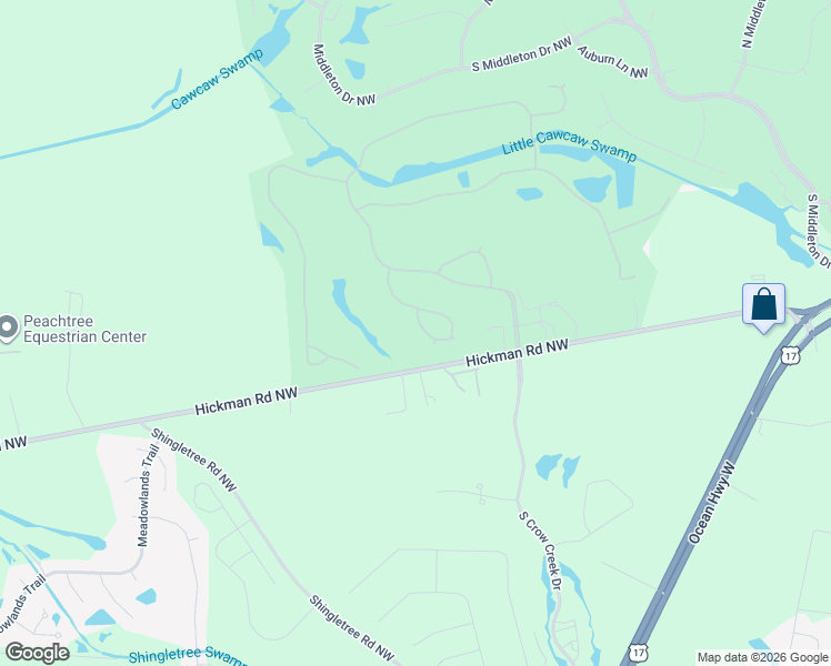 map of restaurants, bars, coffee shops, grocery stores, and more near 344 Autumn Pheasant Loop Northwest in Calabash
