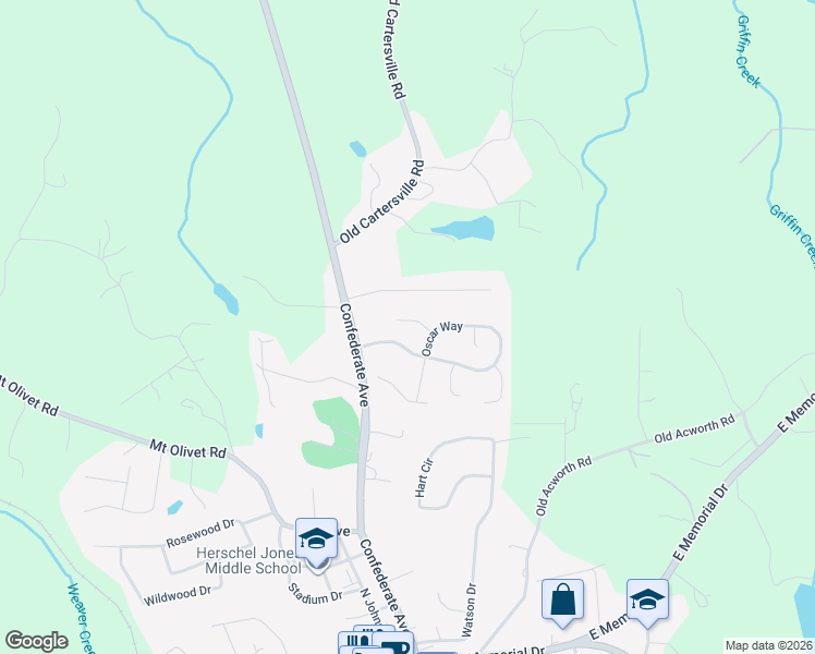 map of restaurants, bars, coffee shops, grocery stores, and more near 107 Oscar Court in Dallas