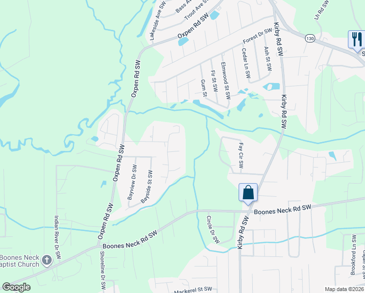 map of restaurants, bars, coffee shops, grocery stores, and more near 2320 From Port Southwest in Brunswick County