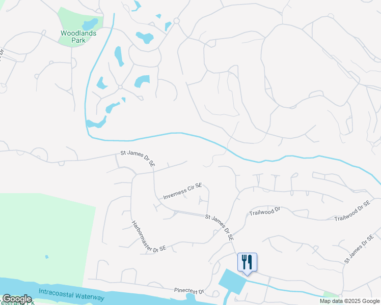 map of restaurants, bars, coffee shops, grocery stores, and more near 2675 4 Oak Rd SE in Southport