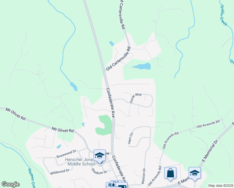 map of restaurants, bars, coffee shops, grocery stores, and more near 818 Cartersville Highway in Dallas