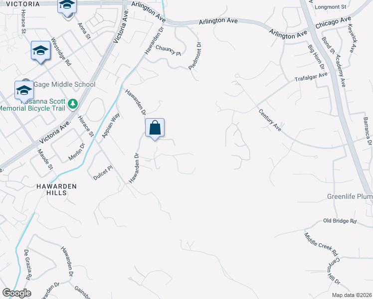 map of restaurants, bars, coffee shops, grocery stores, and more near 2400 Rolling Ridge Road in Riverside