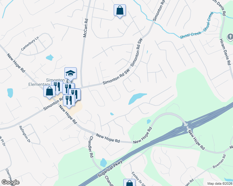 map of restaurants, bars, coffee shops, grocery stores, and more near 1110 Lewis Ridge Circle in Lawrenceville