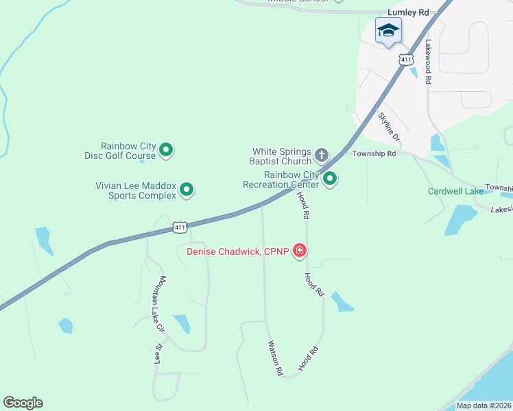 map of restaurants, bars, coffee shops, grocery stores, and more near 4533 Rainbow Drive in Rainbow City