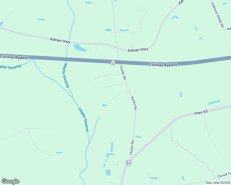 map of restaurants, bars, coffee shops, grocery stores, and more near 5848 Flamingo Road in Conway