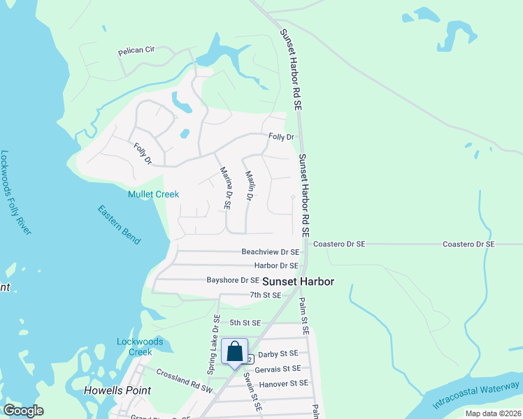 map of restaurants, bars, coffee shops, grocery stores, and more near 3461 Dolphin Drive in Bolivia