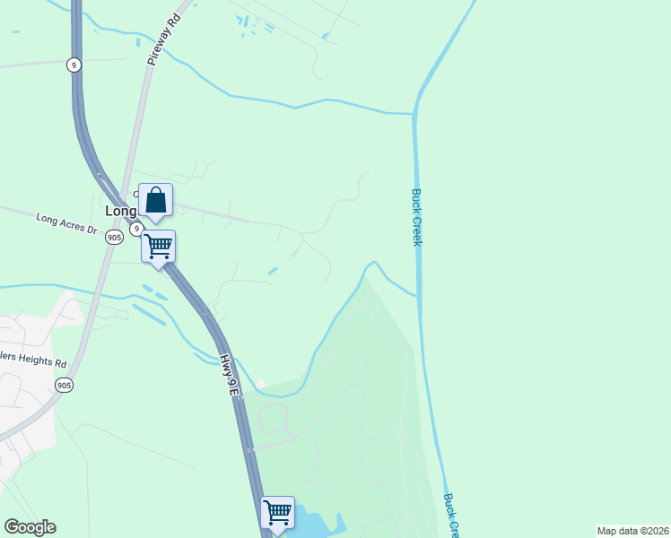 map of restaurants, bars, coffee shops, grocery stores, and more near 321 Rolling Ridge Drive in Longs
