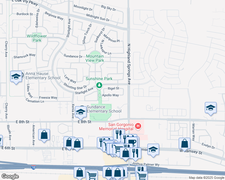 map of restaurants, bars, coffee shops, grocery stores, and more near 1649 Rigel Street in Beaumont