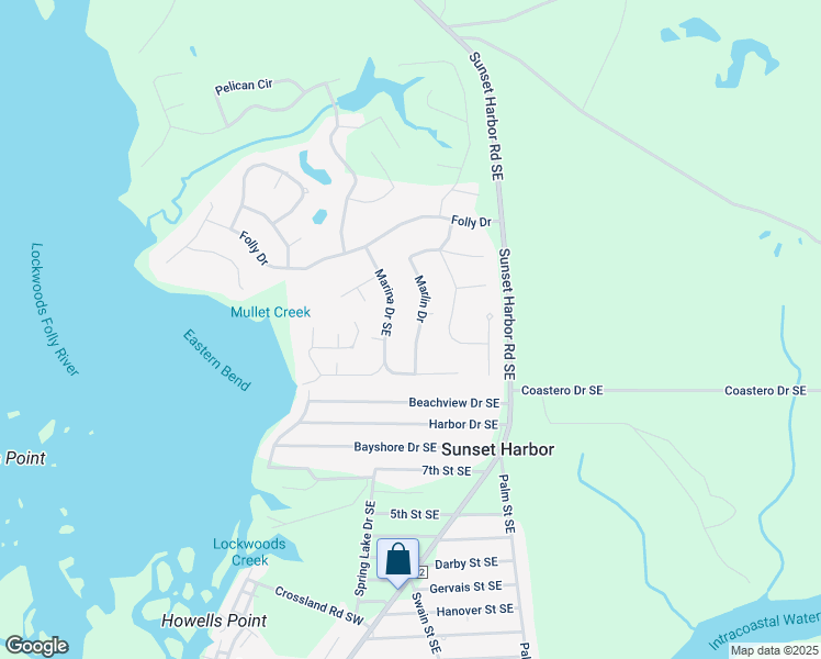 map of restaurants, bars, coffee shops, grocery stores, and more near 3451 Marlin Drive in Bolivia