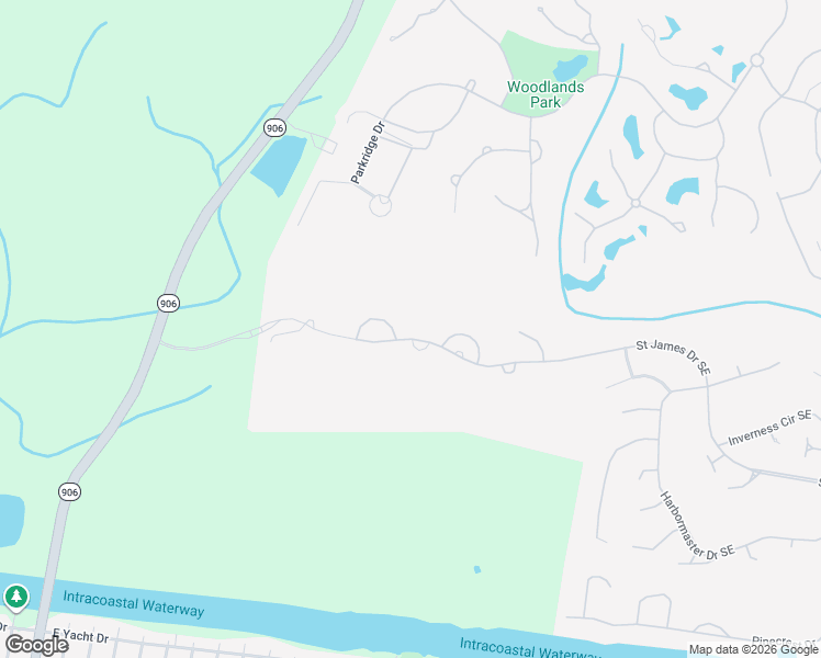 map of restaurants, bars, coffee shops, grocery stores, and more near 2232 Saint James Drive Southeast in Saint James