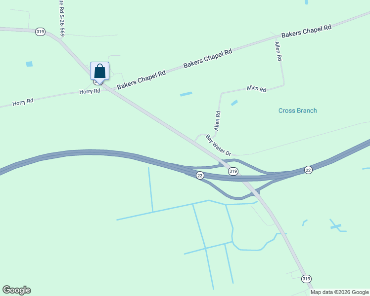 map of restaurants, bars, coffee shops, grocery stores, and more near 5551 South Carolina 319 in Conway