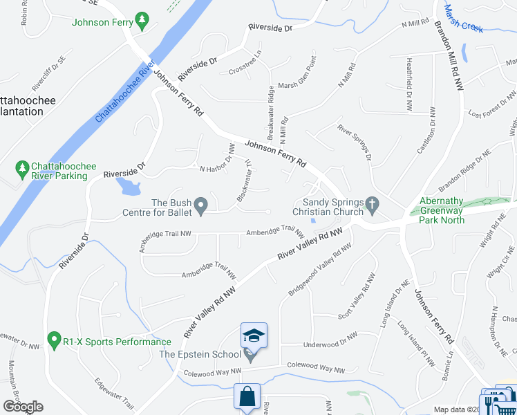 map of restaurants, bars, coffee shops, grocery stores, and more near 230 Seamarsh Court Northwest in Atlanta
