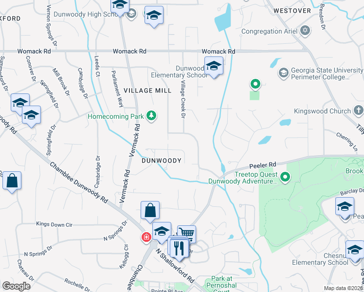 map of restaurants, bars, coffee shops, grocery stores, and more near 1871 Walbury Drive in Atlanta