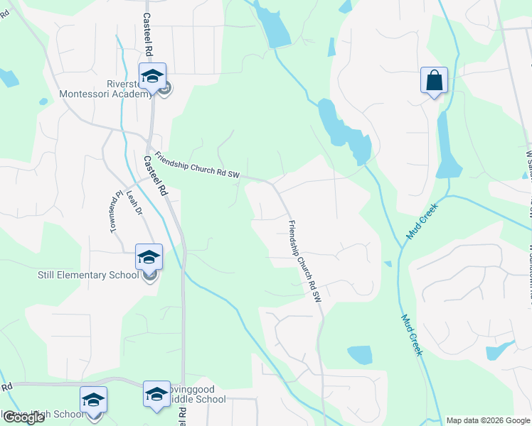map of restaurants, bars, coffee shops, grocery stores, and more near 731 Friendship Ridge Court in Powder Springs