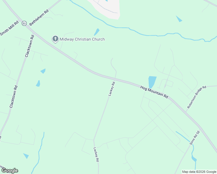 map of restaurants, bars, coffee shops, grocery stores, and more near 1124 Lackey Road in Winder