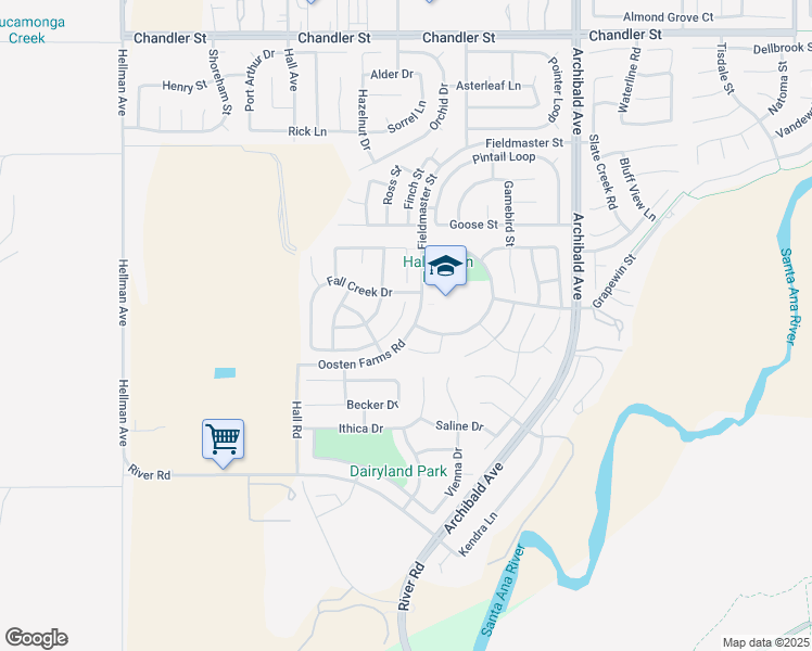 map of restaurants, bars, coffee shops, grocery stores, and more near 14433 Fern Creek Court in Corona