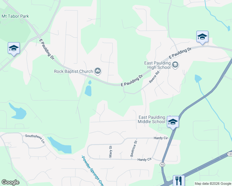 map of restaurants, bars, coffee shops, grocery stores, and more near 60 Reece Road in Dallas