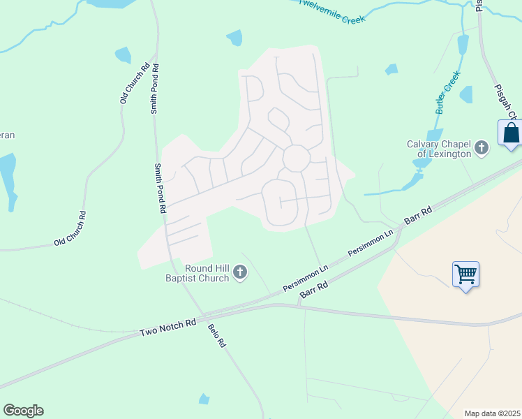 map of restaurants, bars, coffee shops, grocery stores, and more near 571 Blue Ledge Circle in Lexington