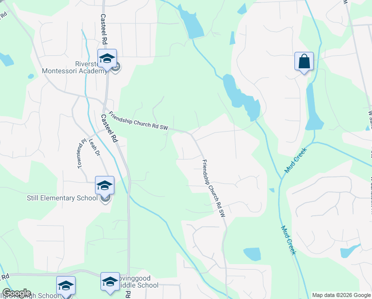 map of restaurants, bars, coffee shops, grocery stores, and more near 721 Friendship Ridge Court in Powder Springs