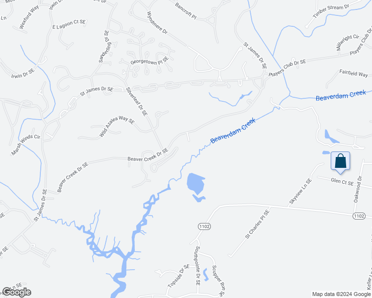 map of restaurants, bars, coffee shops, grocery stores, and more near 4417 Dragonfly Court Southeast in Southport