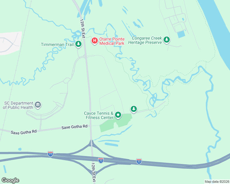 map of restaurants, bars, coffee shops, grocery stores, and more near Saxe Gotha Road in Cayce