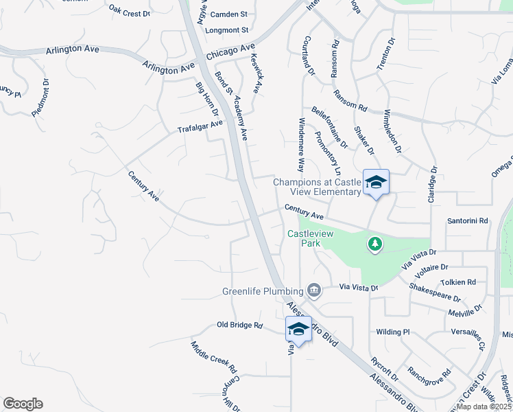 map of restaurants, bars, coffee shops, grocery stores, and more near 6281 Acela Court in Riverside