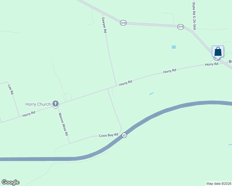 map of restaurants, bars, coffee shops, grocery stores, and more near 1582 Horry Rd in Aynor