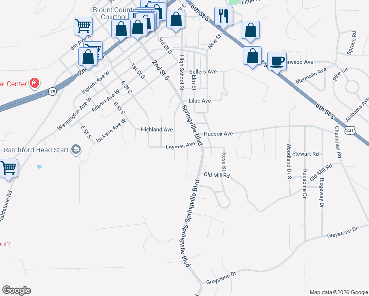 map of restaurants, bars, coffee shops, grocery stores, and more near 8 Fieldview Drive in Oneonta