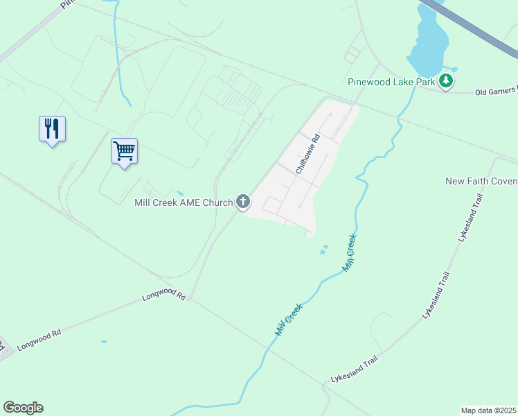 map of restaurants, bars, coffee shops, grocery stores, and more near 22 Vandover Circle in Columbia