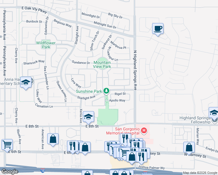 map of restaurants, bars, coffee shops, grocery stores, and more near 1619 Jade Moon Lane in Beaumont