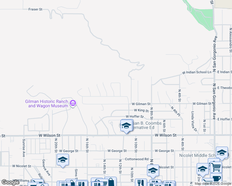 map of restaurants, bars, coffee shops, grocery stores, and more near 1332 Eagle Drive in Banning