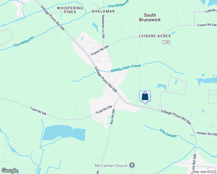 map of restaurants, bars, coffee shops, grocery stores, and more near 1051 Village Point Road Southwest in Shallotte