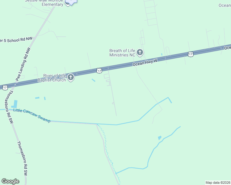 map of restaurants, bars, coffee shops, grocery stores, and more near 87 Shamrock Drive Southwest in Sunset Beach