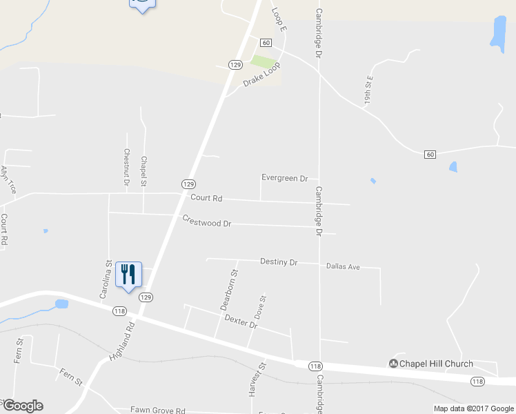 map of restaurants, bars, coffee shops, grocery stores, and more near 1686 Court Road in Winfield