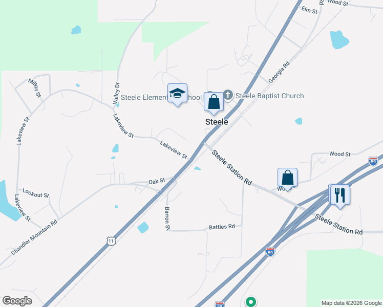 map of restaurants, bars, coffee shops, grocery stores, and more near 3513 Pope Avenue in Steele