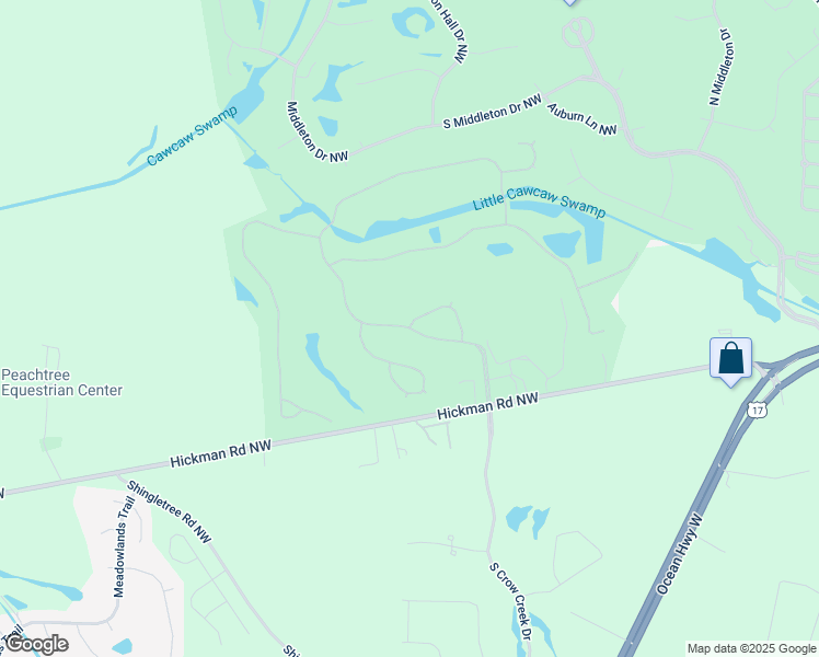 map of restaurants, bars, coffee shops, grocery stores, and more near 381 Crow Creek Drive Northwest in Calabash
