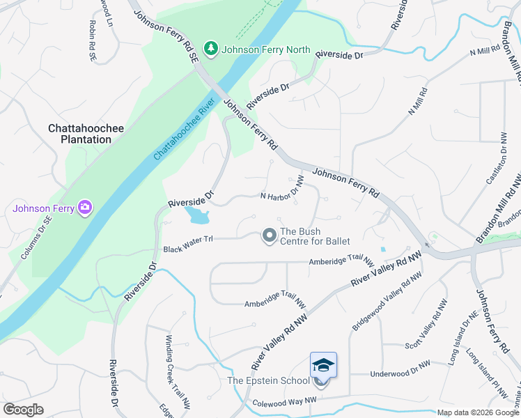 map of restaurants, bars, coffee shops, grocery stores, and more near 540 Old Harbor Drive Northwest in Atlanta