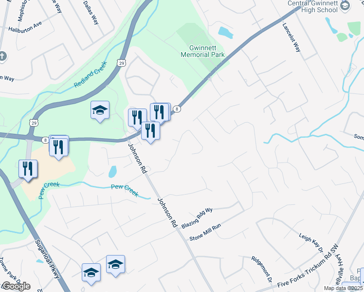 map of restaurants, bars, coffee shops, grocery stores, and more near 1070 Dogwood Park Drive in Lawrenceville