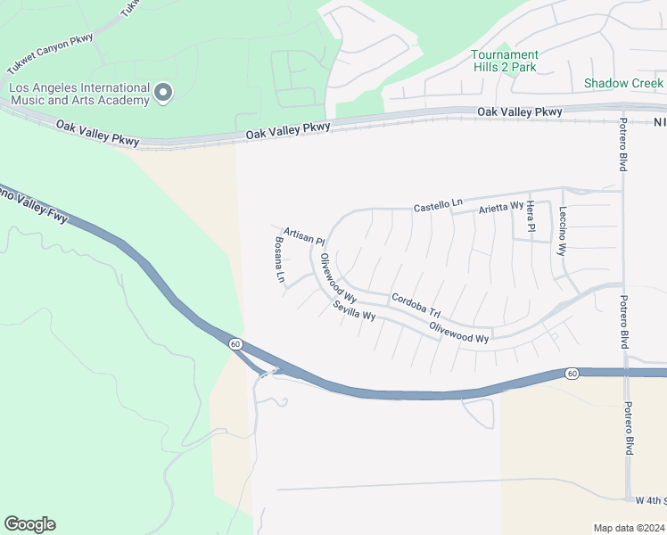 map of restaurants, bars, coffee shops, grocery stores, and more near 36635 Cordoba Trail in Beaumont