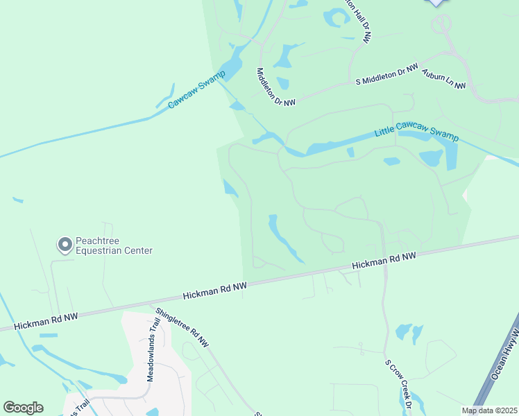 map of restaurants, bars, coffee shops, grocery stores, and more near 9385 Old Salem Way in Calabash