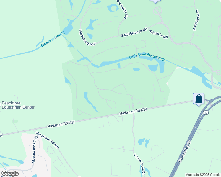 map of restaurants, bars, coffee shops, grocery stores, and more near 357-381 Crow Creek Drive Northwest in Calabash