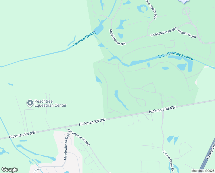 map of restaurants, bars, coffee shops, grocery stores, and more near 9389 Old Salem Way in Calabash