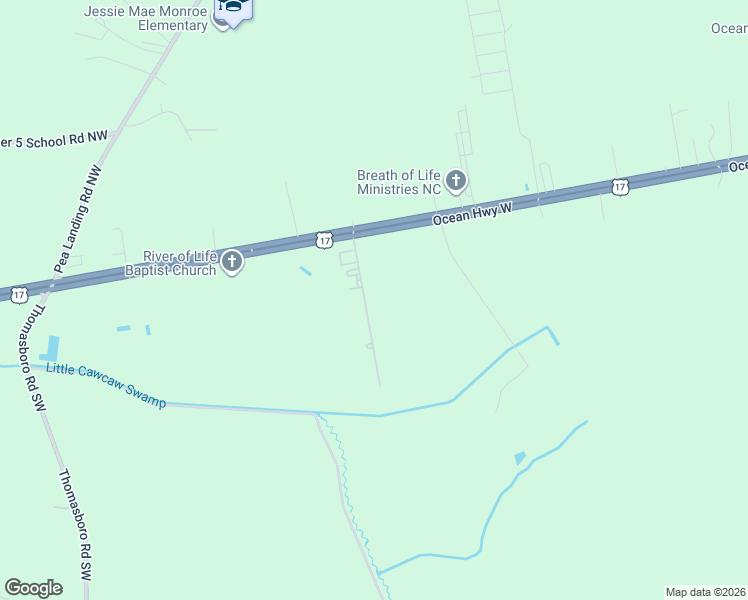 map of restaurants, bars, coffee shops, grocery stores, and more near 87 Shamrock Drive Southwest in Sunset Beach