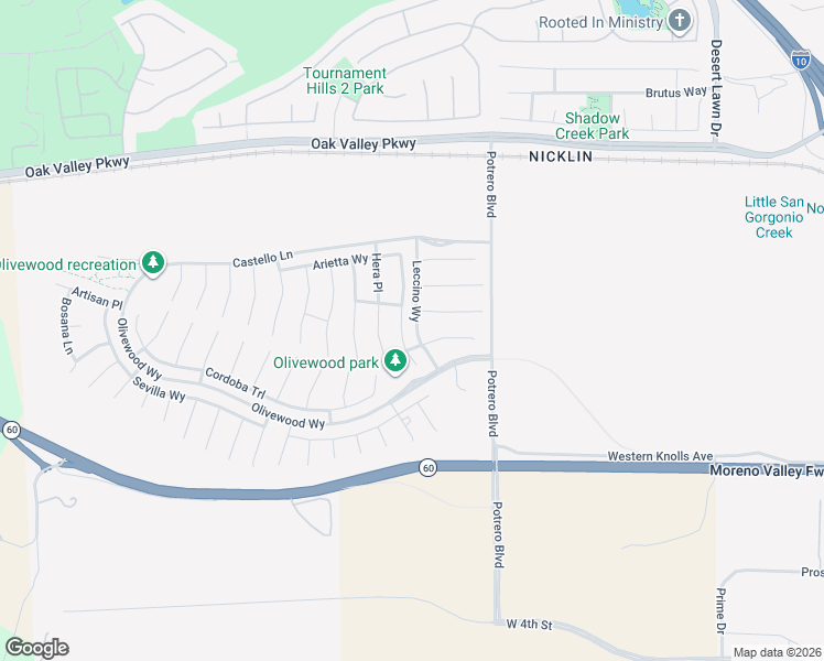 map of restaurants, bars, coffee shops, grocery stores, and more near 36896 Cascina Lane in Beaumont