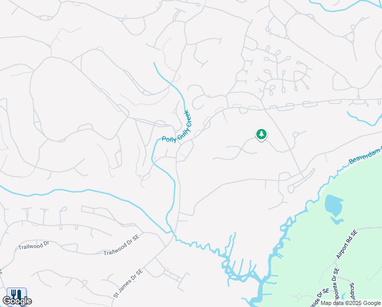 map of restaurants, bars, coffee shops, grocery stores, and more near 3111-3133 Lakeside Commons Drive Southeast in St. James