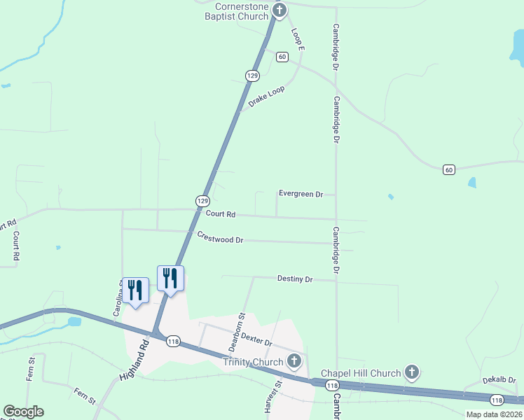 map of restaurants, bars, coffee shops, grocery stores, and more near Day Street in Winfield