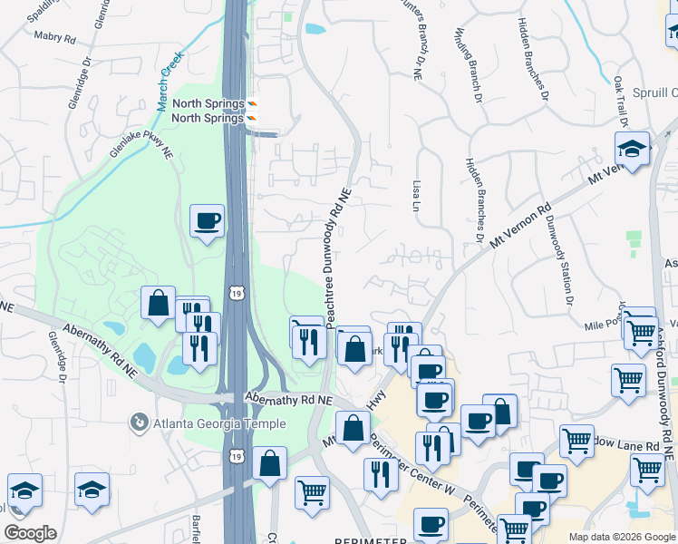 map of restaurants, bars, coffee shops, grocery stores, and more near 1120 Charles Towne Square in Atlanta