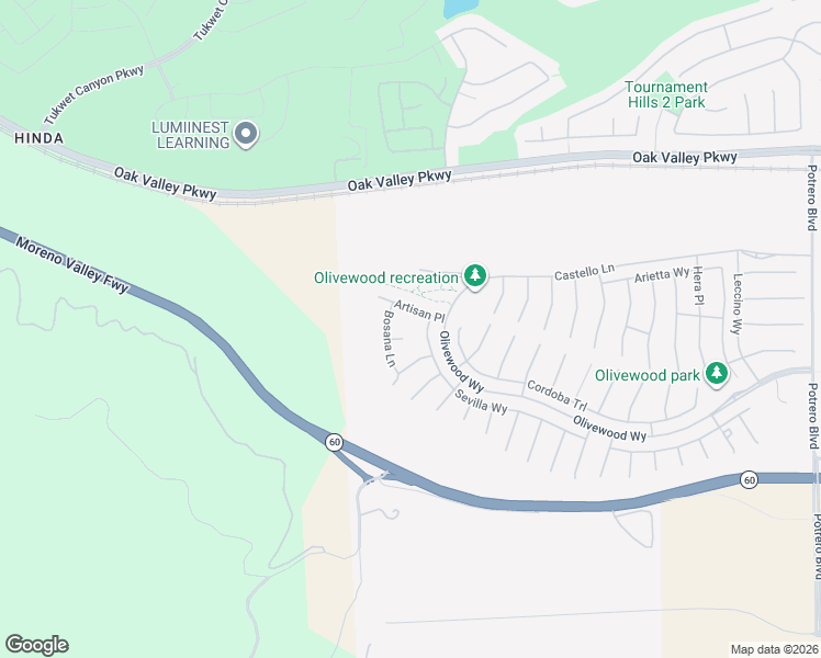 map of restaurants, bars, coffee shops, grocery stores, and more near 36569 Artisan Place in Beaumont