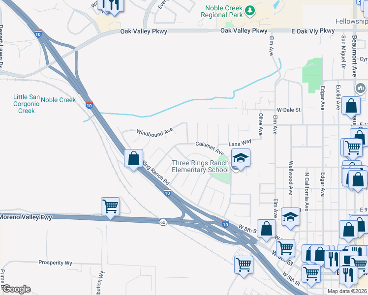 map of restaurants, bars, coffee shops, grocery stores, and more near 697 Calumet Avenue in Beaumont