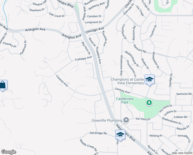 map of restaurants, bars, coffee shops, grocery stores, and more near 2111 Whitestone Drive in Riverside
